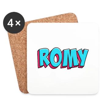 Namen Motiv: Romy - Untersetzer (4er-Set) - Weiß - Vorne