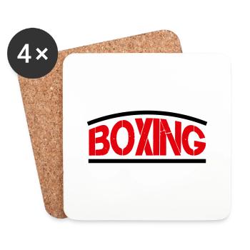 Boîtes de boxe - Dessous de verre (lot de 4) - blanc - Devant