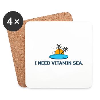 I NEED VITAMIN SEA - Untersetzer (4er-Set) - Weiß - Vorne