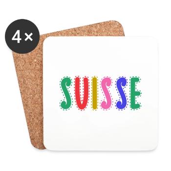 SUISSE. PAYS - Dessous de verre (lot de 4) - blanc - Devant