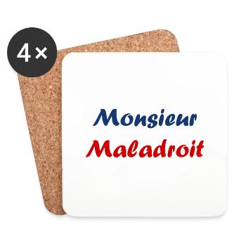 monsieur maladroit - Dessous de verre (lot de 4) - blanc - Devant