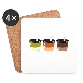 Bubble Tea- Getränk- Logo-Design - Untersetzer (4er-Set) - Weiß - Vorne