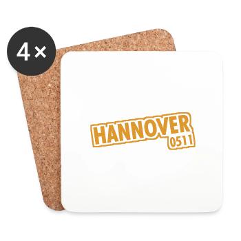 Hanovre - 0511 - Indicatif régional - Basse-Saxe - Dessous de verre (lot de 4) - blanc - Devant
