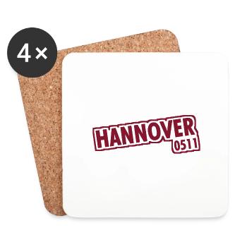 Hanovre - 0511 - Indicatif régional - Basse-Saxe - Dessous de verre (lot de 4) - blanc - Devant