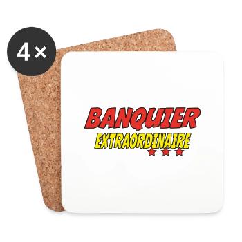 BANQUIER EXTRAORDINAIRE - Dessous de verre (lot de 4) - blanc - Devant