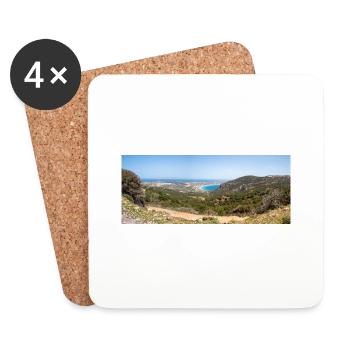 Landscape view of Kefalos Beach Kos Island South - Coasters (set of 4) - white - Front