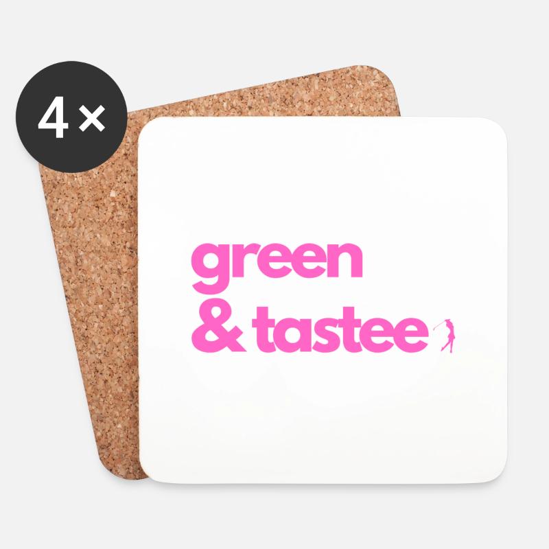green & tastee (Tasty) Golf - Untersetzer (4er-Set) - Weiß