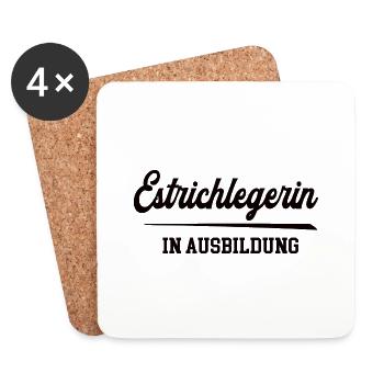 Estrichlegerin in Ausbildung Lehre Beruf Azubi - Untersetzer (4er-Set) - Weiß - Vorne