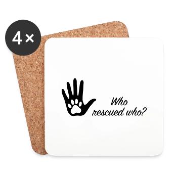 Who rescued who? – Tischutzhund - Untersetzer (4er-Set) - Weiß - Vorne