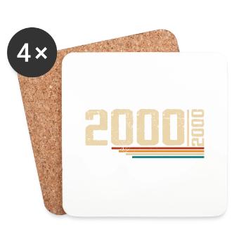 Millésime Anniversaire 2000 Fête Anniversaire 2000 - Dessous de verre (lot de 4) - blanc - Devant