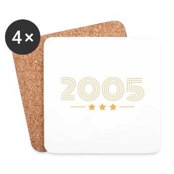 Légendaire Depuis 2005 Cadeau D anniversaire 2005 - Dessous de verre (lot de 4) - blanc - Devant