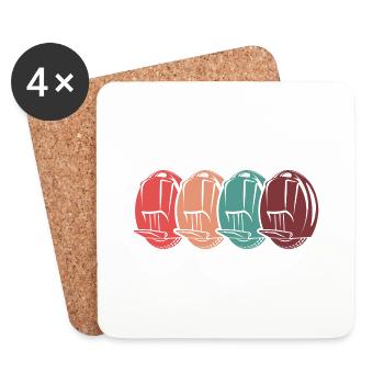 monoroues multicolores Design pour les fans de - Dessous de verre (lot de 4) - blanc - Devant