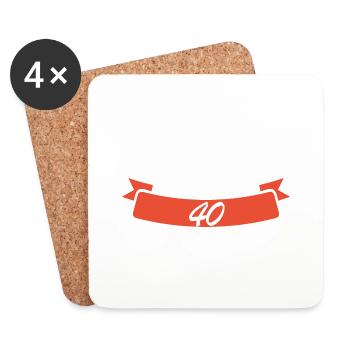 Anniversaire 40 ans chapitre 40 - Dessous de verre (lot de 4) - blanc - Devant