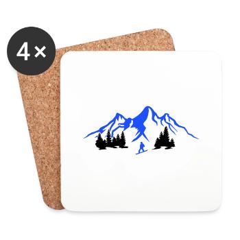 Snowboarding 2 - Untersetzer (4er-Set) - Weiß - Vorne