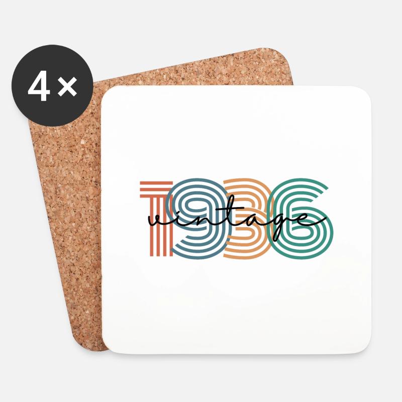 1936 Vintage Retro - Untersetzer (4er-Set) - Weiß