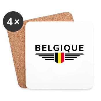 Ich liebe Belgien Design T-Shirt Outfit - Untersetzer (4er-Set) - Weiß - Vorne