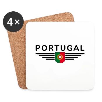 I Love Portugal, T-Shirt Outfit Design - Coasters (set of 4) - white - Front