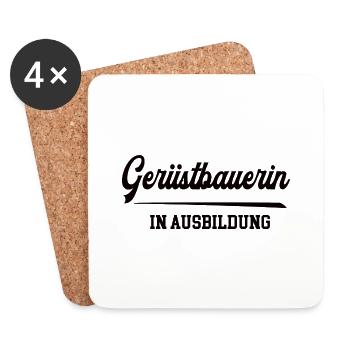 Gerüstbauerin in Ausbildung Gerüstbauerausbildung - Untersetzer (4er-Set) - Weiß - Vorne