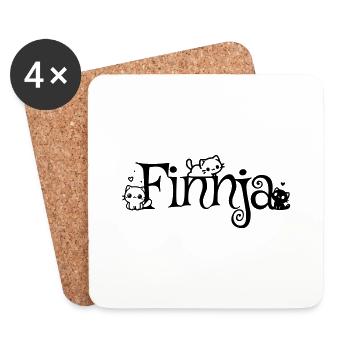 Finnja Nom Prénom Chaton Nom - Dessous de verre (lot de 4) - blanc - Devant