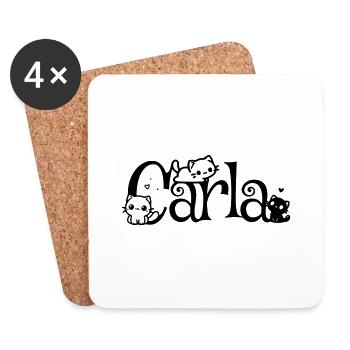 Carla Name Vorname Kätzchenname - Untersetzer (4er-Set) - Weiß - Vorne