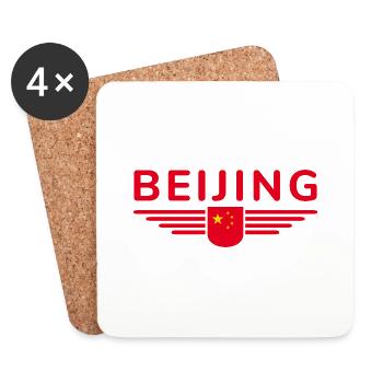 Peking China Fan Design T-Shirt Outfit - Untersetzer (4er-Set) - Weiß - Vorne