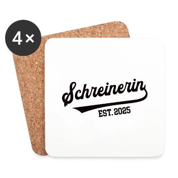 Schreinerin 2025 Beruf Schreinerei Schreiner Azubi - Untersetzer (4er-Set) - Weiß - Vorne
