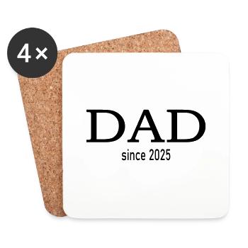 dad since 2025 - Untersetzer (4er-Set) - Weiß - Vorne