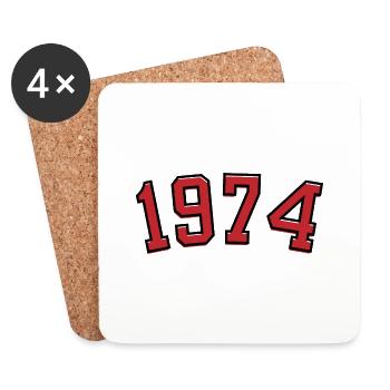 Jahrgang Sport 1974 - Untersetzer (4er-Set) - Weiß - Vorne