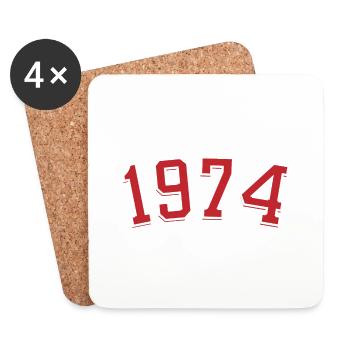 Jahrgang Sport 1974 - Untersetzer (4er-Set) - Weiß - Vorne