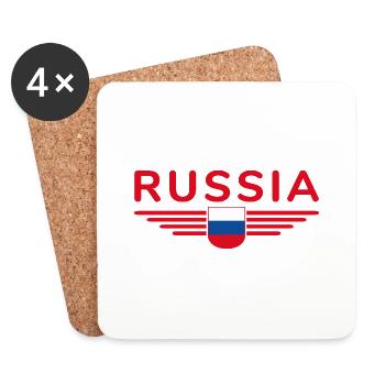 Russia T-Shirt – Pride and Tradition - Coasters (set of 4) - white - Front