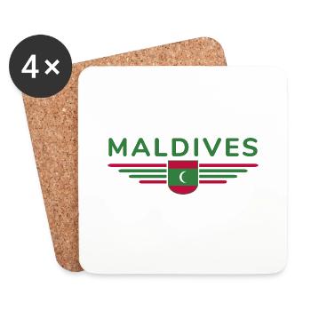 Maldives Fans: Exclusive Shirts - Coasters (set of 4) - white - Front