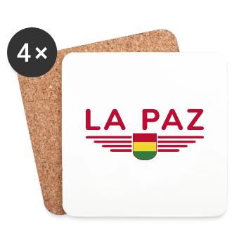 La Paz Bolivien Fans T-Shirt Design - Untersetzer (4er-Set) - Weiß - Vorne
