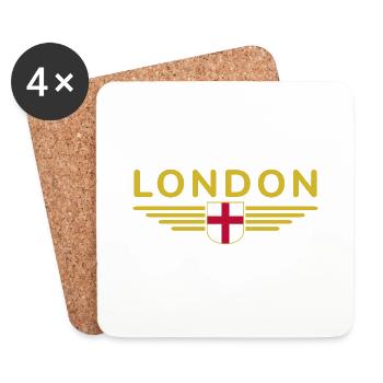 London England Fan T-Shirt Design - Coasters (set of 4) - white - Front