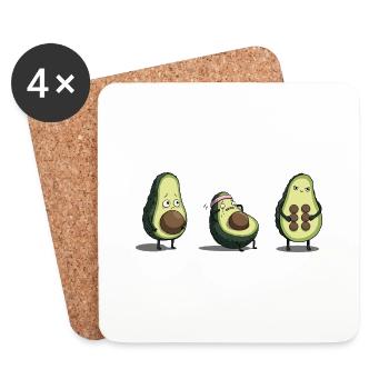 Évolution du corps de l’avocat - Dessous de verre (lot de 4) - blanc - Devant
