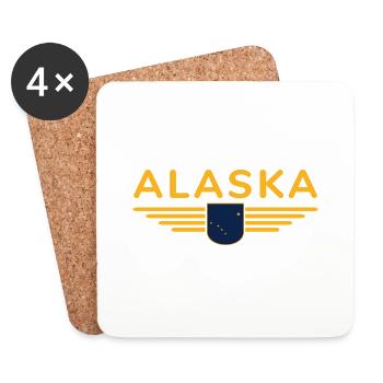 T-shirt Alaska Fan – Style américain - Dessous de verre (lot de 4) - blanc - Devant