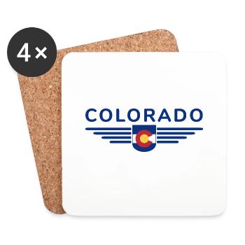Colorado Fan T-Shirt – Mountains & Adventure - Coasters (set of 4) - white - Front