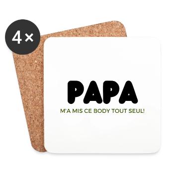 Bébé - Naissance - Grossesse - Papa - Maman - Baby - Dessous de verre (lot de 4) - blanc - Devant