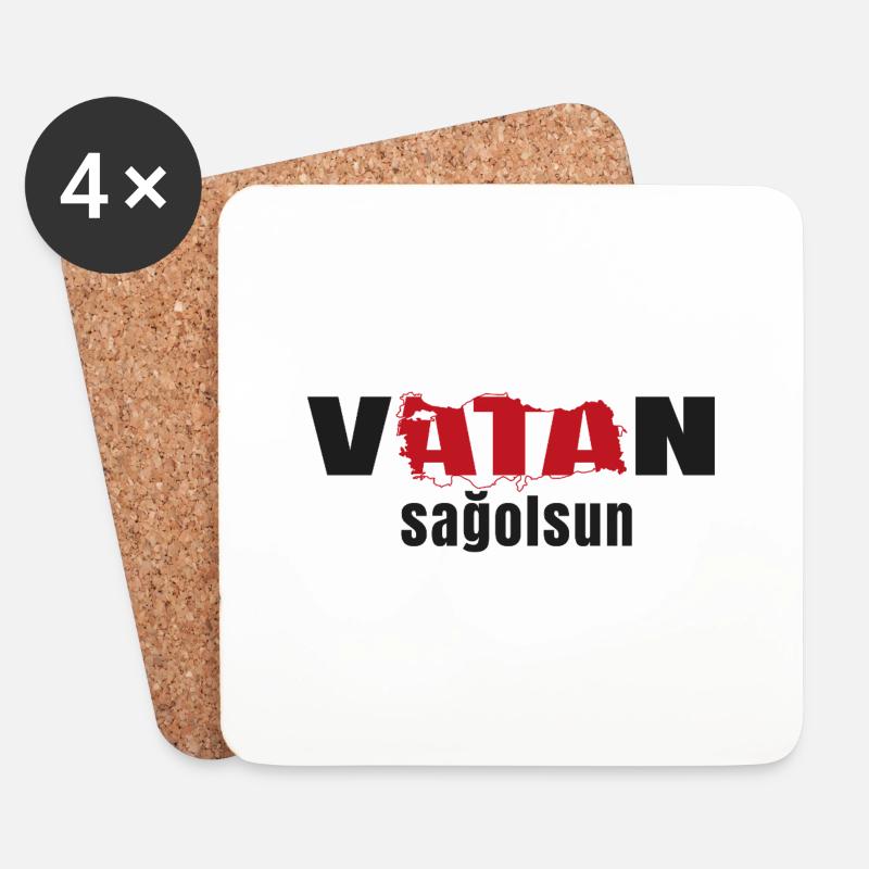 vatan sagolsun v5 - Untersetzer (4er-Set) - Weiß