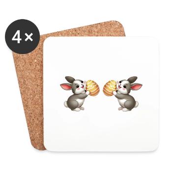 hase kaninchen ostern 2 - Untersetzer (4er-Set) - Weiß - Vorne