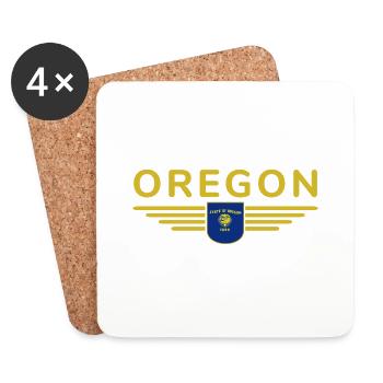T-shirt de supporter de l'Oregon – Un incontournable pour les supporters - Dessous de verre (lot de 4) - blanc - Devant