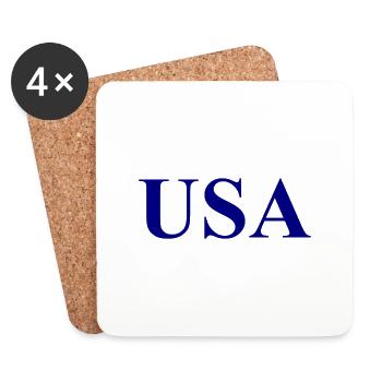 Logo des États-Unis - Slogan - États-Unis d’Amérique - Dessous de verre (lot de 4) - blanc - Devant