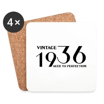 Vintage 1936 aged to perfection - Dessous de verre (lot de 4) - blanc - Devant