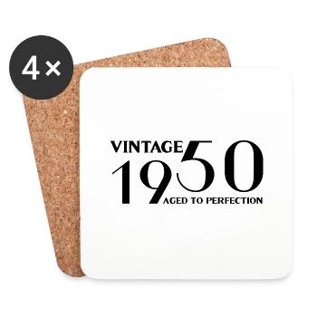 Vintage 1950 aged to perfection - Dessous de verre (lot de 4) - blanc - Devant