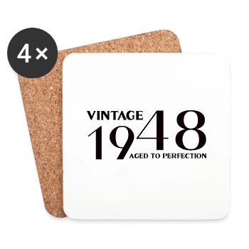 Vintage 1948 aged to perfection - Dessous de verre (lot de 4) - blanc - Devant