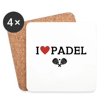 Padel Tennis Padel Padel Raquette Servir Sports - Dessous de verre (lot de 4) - blanc - Devant