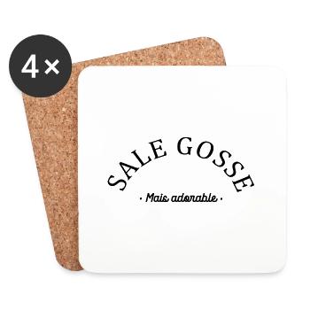 T-shirt sale gosse mais adorable cadeau drôle - Dessous de verre (lot de 4) - blanc - Devant