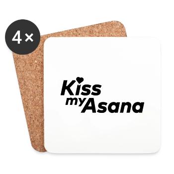 Kiss My Asana - Coasters (set of 4) - white - Front