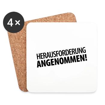 Herausforderung angenommen (dh) - Untersetzer (4er-Set) - Weiß - Vorne