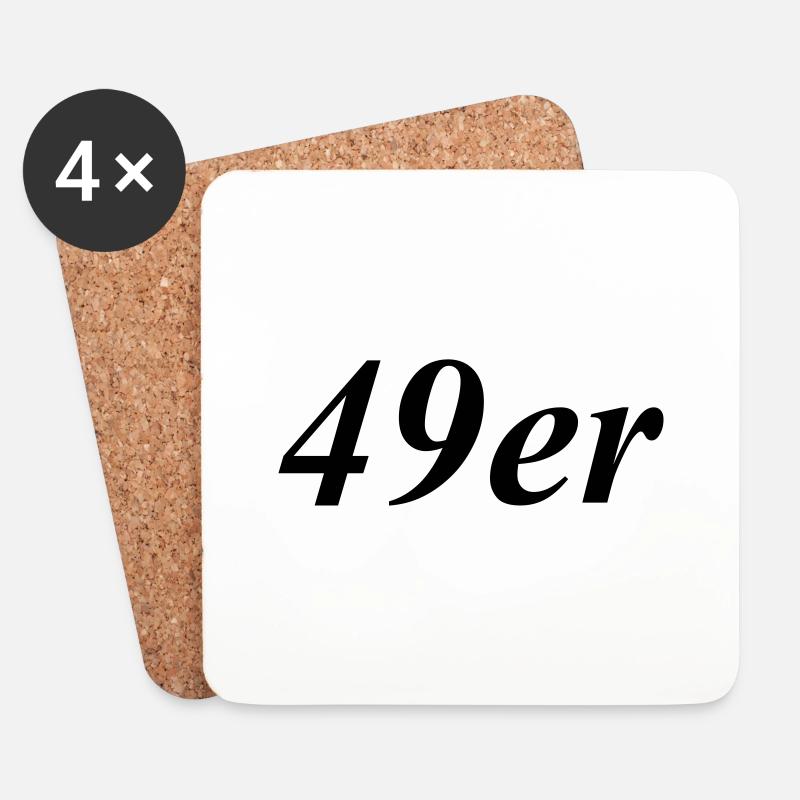 49er_black-svg - Untersetzer (4er-Set) - Weiß