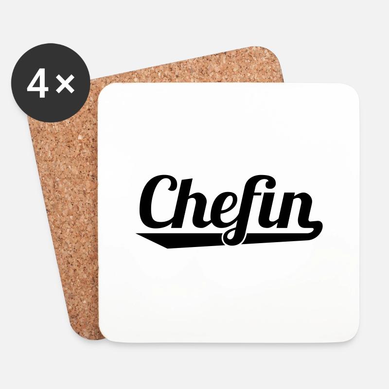 Chefin - Untersetzer (4er-Set) - Weiß